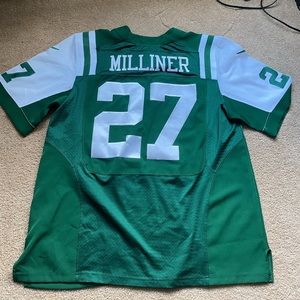 New York Jets NFL Dee Milliner #27 Short Sleeve V-Neckline Nike Jersey Size 48